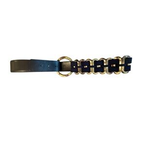 Per Se by Carlisle Black and Gold Women's Chain/Leather 1.5”Belt Large $365